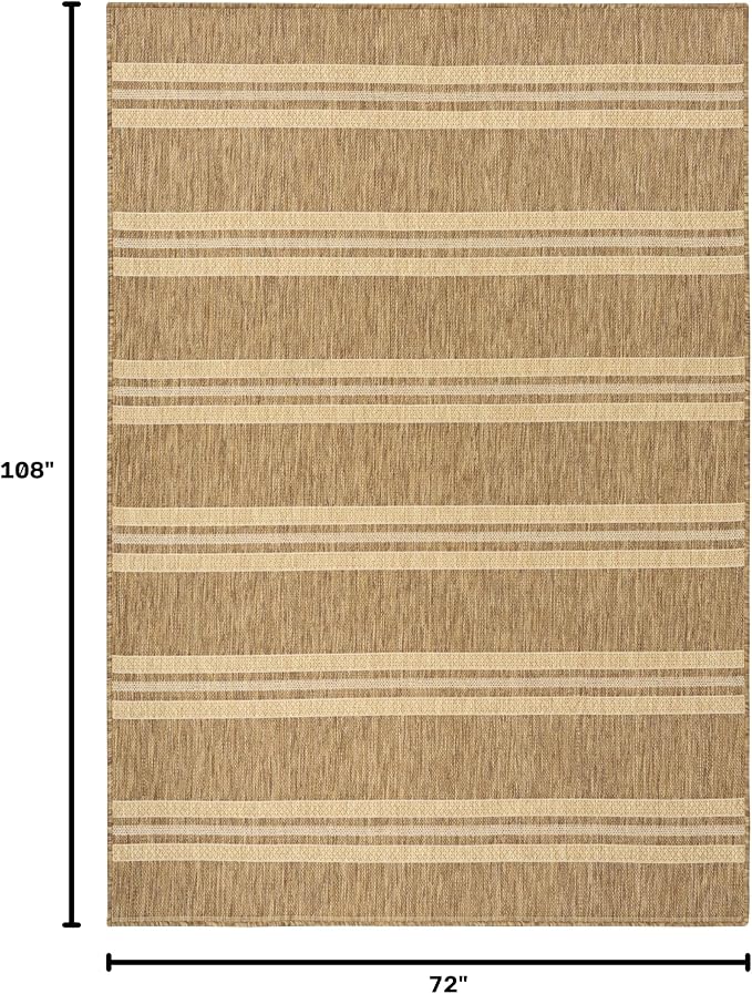 Nourison Home Horizon Indoor/Outdoor Natural 6' x 9' Area Rug - Easy Clean, Non Shedding, Bed Room, Living Room, Dining Room, Kitchen (6' x 9')