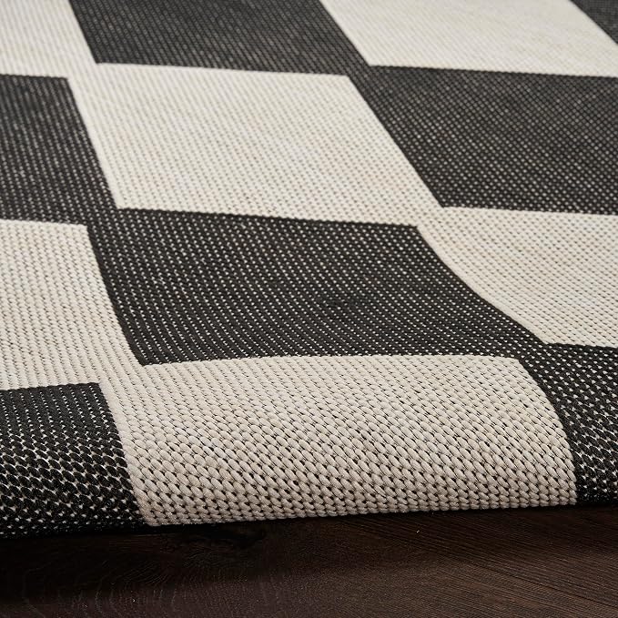 Nourison Home Positano Black 7' x 10' Area Rug - Easy Clean, Non Shedding, Bed Room, Living Room, Dining Room, Kitchen (7' x 10')