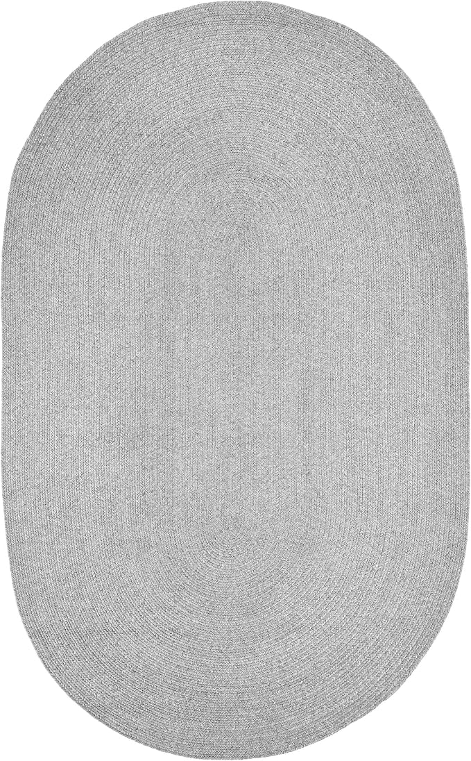Superior Indoor/Outdoor Area Rug, Reversible Braided Floor Decor for Living Room, Kitchen, Patio, Front Porch, Modern Boho Farmhouse Rugs, Hardwood, Bedroom Accessories, 8' x 10', Slate