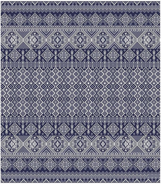 Gertmenian Indoor Outdoor Bohemian Area Rug - 5x7 Standard, Fade Resistant, Ideal for High Traffic in Living Room, Bedroom, Patio - Moroccan, Blue, 27101