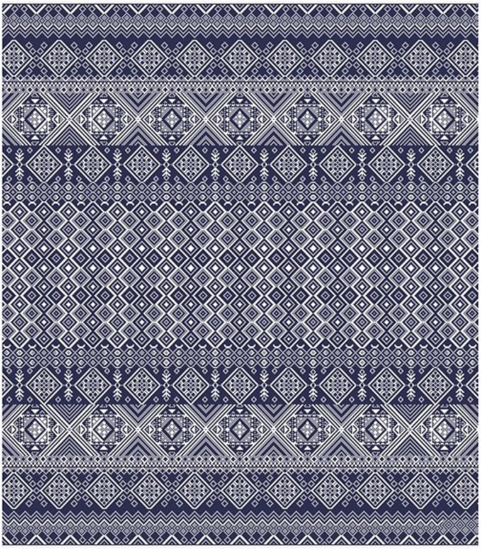 Gertmenian Indoor Outdoor Bohemian Area Rug - 6x9 Medium, Fade Resistant, Ideal for High Traffic in Living Room, Bedroom, Patio - Moroccan, Blue, 27102