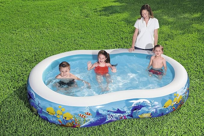 BESTWAY Family Pool Sea Ground, 262 x 157 x 46 cm, Mehrfarbig