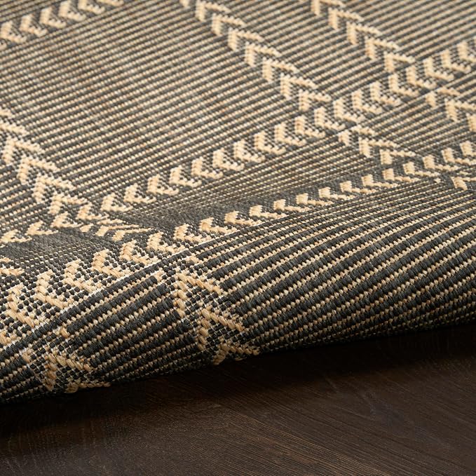 Nourison Home Horizon Indoor/Outdoor Charcoal 2' x 6' Area Rug - Easy Clean, Non Shedding, Bed Room, Living Room, Dining Room, Kitchen (6' Runner)