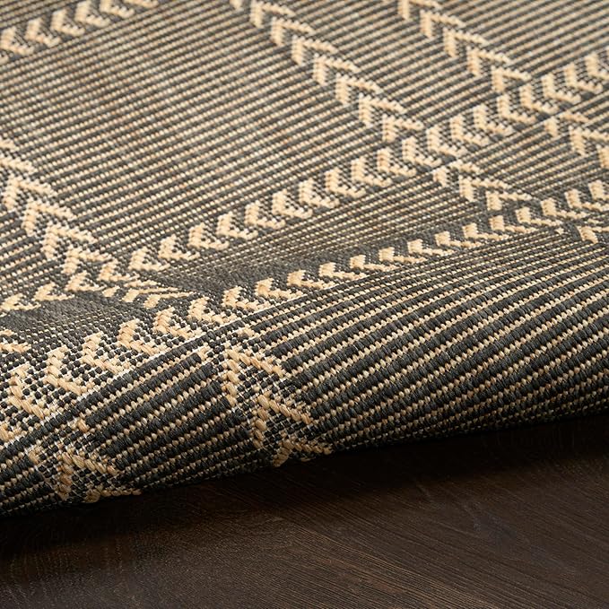 Nourison Home Horizon Indoor/Outdoor Charcoal 3' x 5' Area Rug - Easy Clean, Non Shedding, Bed Room, Living Room, Dining Room, Kitchen (3' x 5')