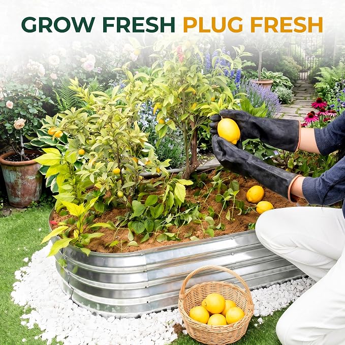 Utopia Home Galvanized Raised Garden Bed, 4x2x1 Ft Lightweight Planter Boxes Outdoor with Easy Assembly, Large Garden Bed for Vegetables, Fruits, Flowers, Silver, Pack of 2