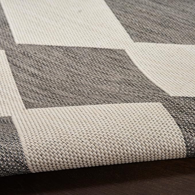 Nourison Home Positano Charcoal 6' x 9' Area Rug - Easy Clean, Non Shedding, Bed Room, Living Room, Dining Room, Kitchen (6' x 9')