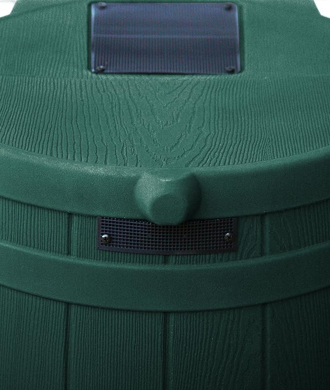 Good Ideas Rain Wizard Water Storage Collection Barrel with Brass Spigot, Safety Screen, and 50 Gallon Capacity, Green