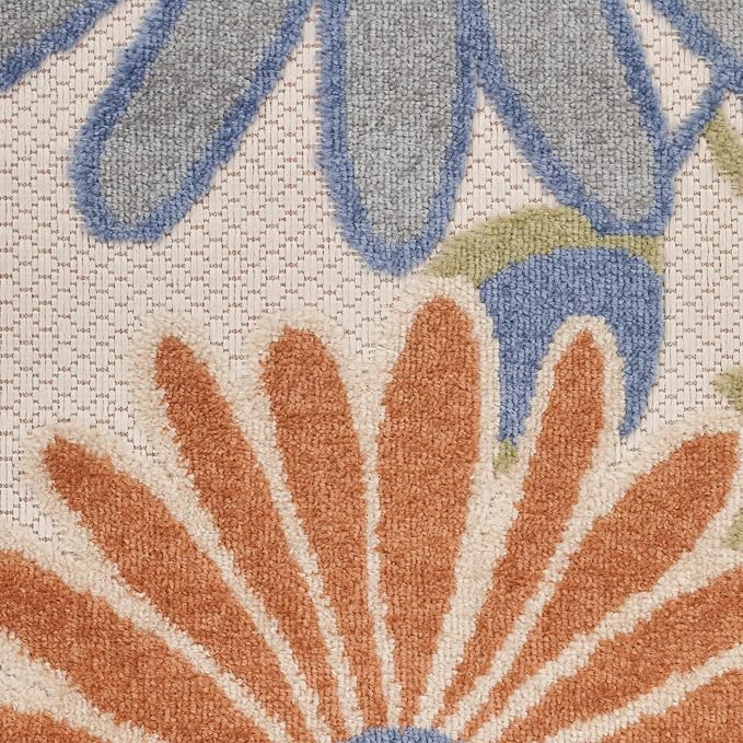 Nourison Home Aloha Beige Multicolor 5'3" x 7'5" Area Rug - Easy Clean, Non Shedding, Bed Room, Living Room, Dining Room, Kitchen (5' x 8')