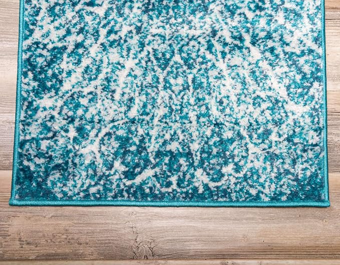 Unique Loom Sofia Collection Area Rug - Grace (2' x 13' 1" Runner, Turquoise/ Ivory)