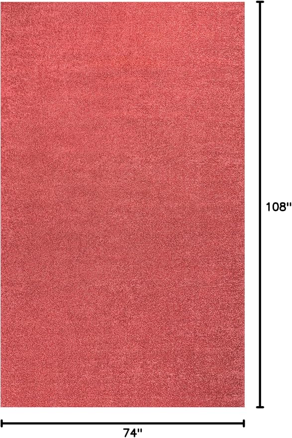 JONATHAN Y Haze Solid Low-Pile Red Indoor Area Rug 6x9, Coastal,Bohemian,Minimalist,Classic, Easy-Cleaning for Living Room,Bedroom,Kitchen,Pet Friendly,Non-Shedding (SEU100E-6)