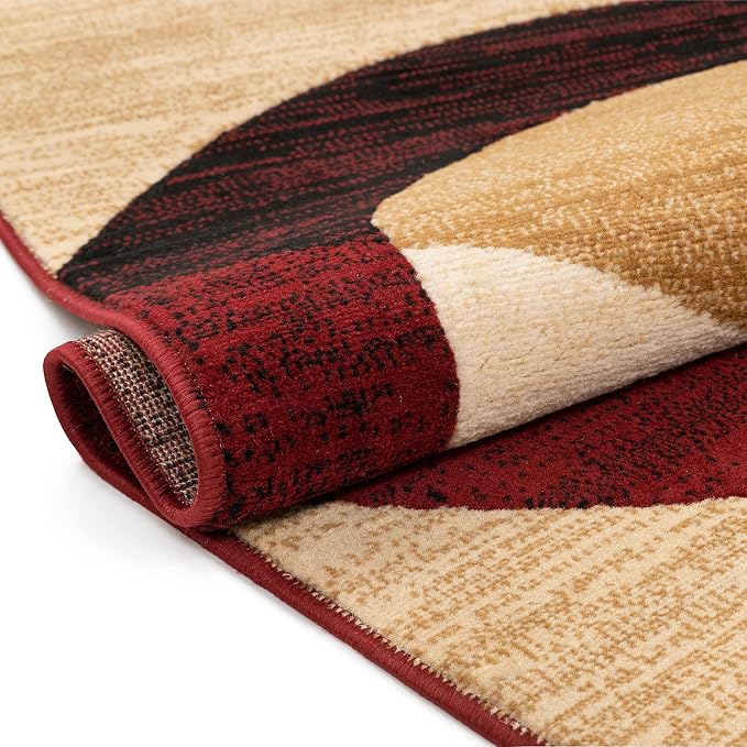 Well Woven Dulcet Bingo Red Modern Geometric Area Rug – 2x4 (2’7” x 3’11”) | Soft Durable Polypropylene Rug for Living Room, Bedroom, or Entryway | Stain & Fade Resistant, Easy to Clean, Medium Pile