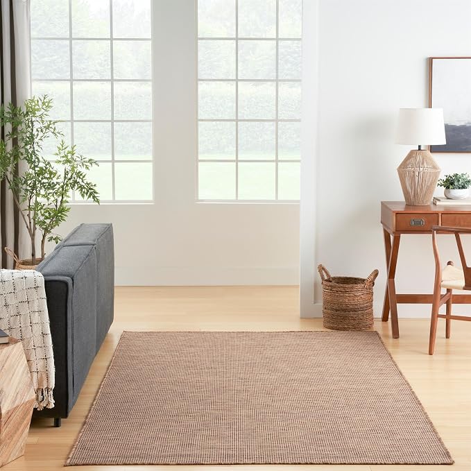 Nourison Home Positano Jute 7' x 10' Area Rug - Easy Clean, Non Shedding, Bed Room, Living Room, Dining Room, Kitchen (7' x 10')