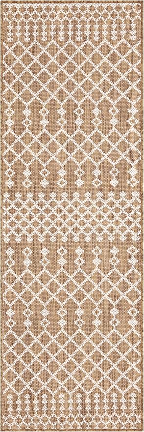 Nourison Home Positano Jute 2' x 6' Area Rug - Easy Clean, Non Shedding, Bed Room, Living Room, Dining Room, Kitchen (6' Runner)