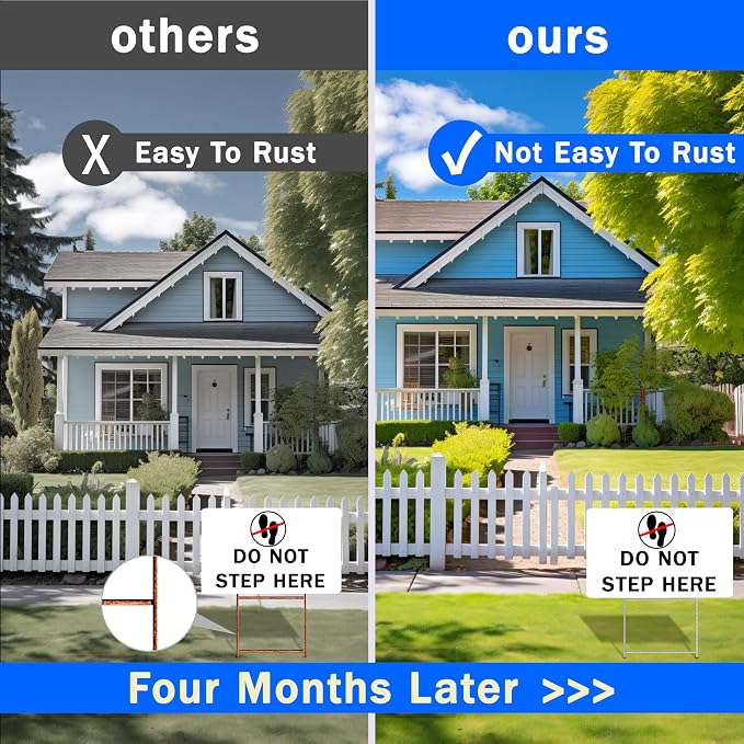 25 Pack Metal Yard Sign Stakes - 16.5x7 Inches, Real Estate Sale Signs, Custom Outdoor Sign