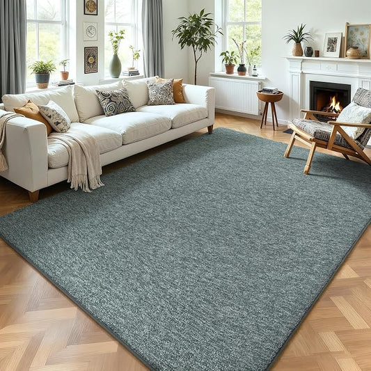 AROGAN 6x9 Area Rugs for Living Room Non Slip Bedroom Rug, Grey & Green | Modern Area Rugs with Soft Memory Foam, Minimalist Washable Indoor Floor Carpet for Dorm Dining Room Office Kids Playroom