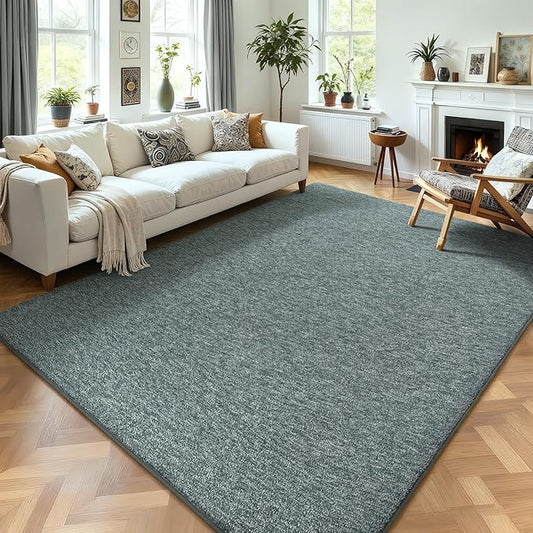 AROGAN 4x6 Area Rugs for Living Room Non Slip Bedroom Rug, Grey & Green | Modern Area Rugs with Soft Memory Foam, Minimalist Washable Indoor Floor Carpet for Dorm Dining Room Office Kids Playroom