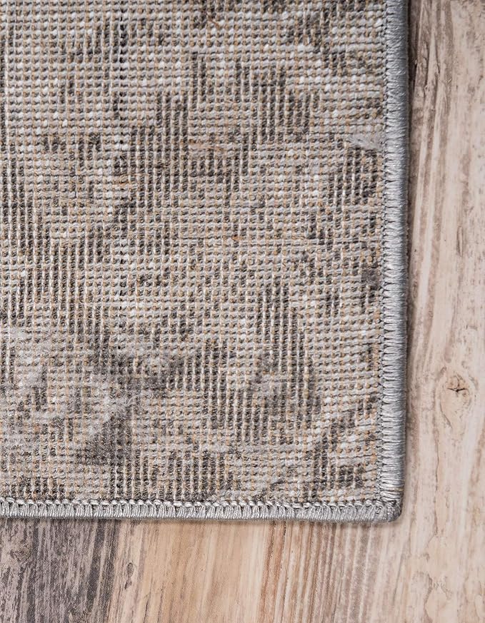 Unique Loom Sofia Collection Area Rug - Grace (9' x 12' 2", Dark Gray/ Gray)