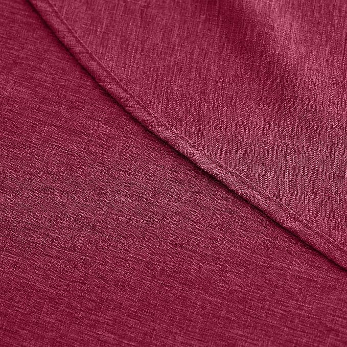 Decorelia Christmas Christmas Red Waterproof Round Table Cloth for Round,Decorative Farmhouse Tablecloths Table Cover for Holiday,Banquet,Dining& Kitchen (70 Inch,Round (4-6 Seats,Burgundy)