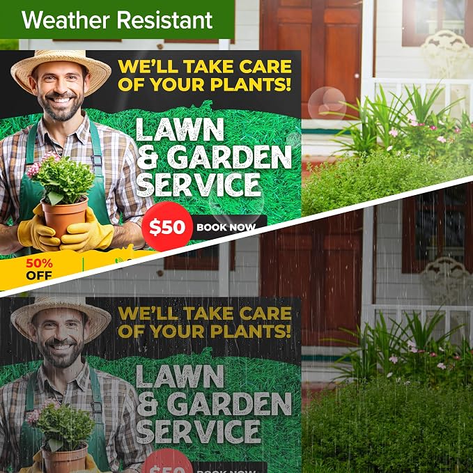 Custom Yard Sign, Double Sided Lawn Sign - 2 Pack,18x24 Inches, Personalize with Text and Logo For Business, Yard or Garage Sale, Home or Office, Outdoor, Corrugated Plastic with Metal H Stake, Made in USA by My Sign Center
