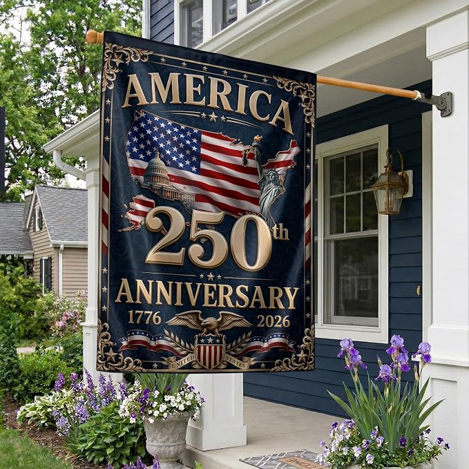 250th Anniversary Usa Commemorative Flags, 250 Years Of Freedom Flag, American 250th Anniversary Patriotic Design, 1776-2026 Commemorative Banner, Garden Flags For Outside, Front And Back Print 4 (30x40 Inch)