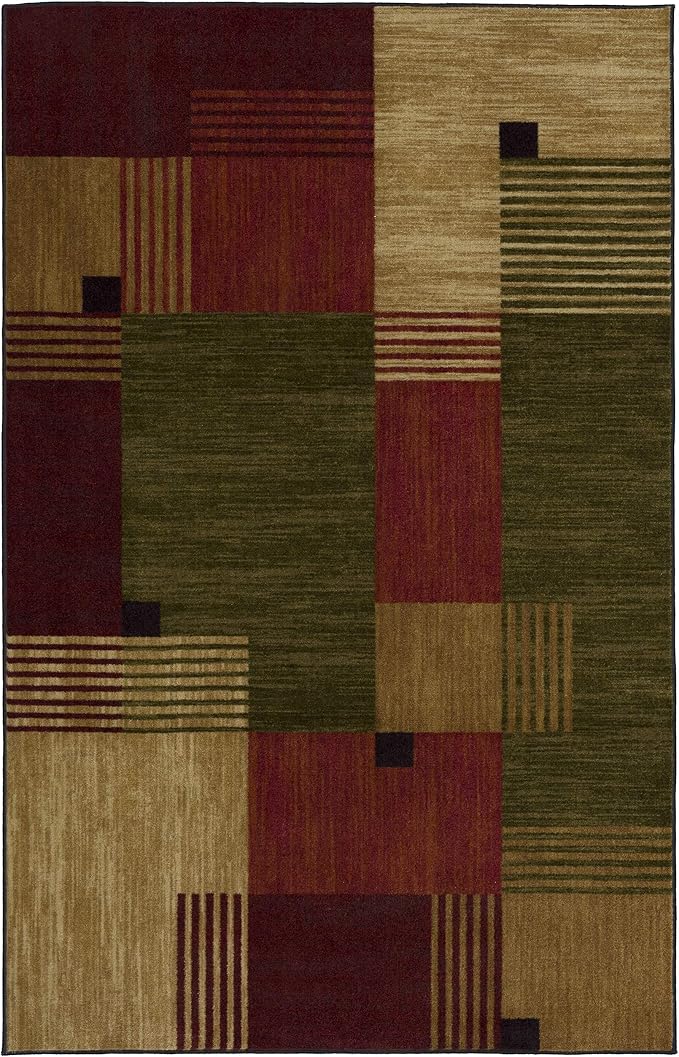 Mohawk Home Alliance Modern Geometric 5' x 8' Area Rug - Red - Perfect for Living Room, Dining Room, Office