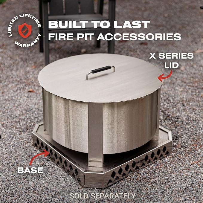 Breeo Smokeless Fire Pit (X Series 19, Stainless Steel) | 22.1 inch Smokeless Firepit for Outside | 47 Pounds | Ideal for Families Compatible with Wide Range of Breeo Accessories