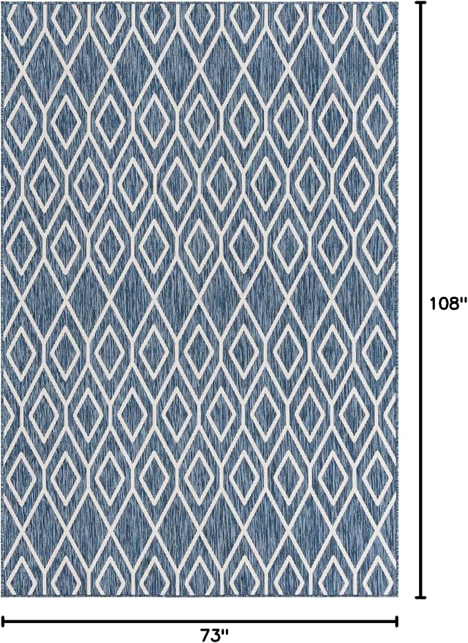 Jill Zarin Outdoor Collection Area Rug - Turks and Caicos (6' x 9' Rectangle Blue/Ivory)