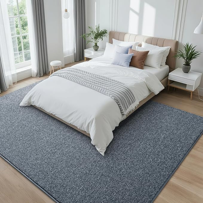 4x6 Blue Area Rug | Washable Memory Foam, Low Pile Non Slip Indoor Carpet for Living Room Bedroom Office Classroom College Dorm Room Home Decor