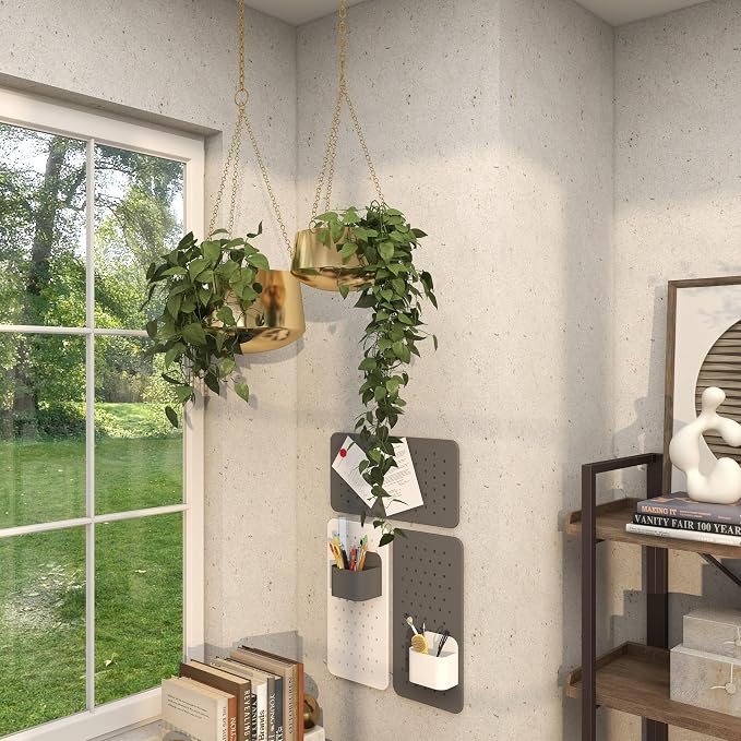 Deco 79 Metal Indoor Outdoor Wall Planter Indoor Outdoor Hanging Dome Hanging Planter with Chain, Set of 2 Plant Hanger 5", 7"H, Gold