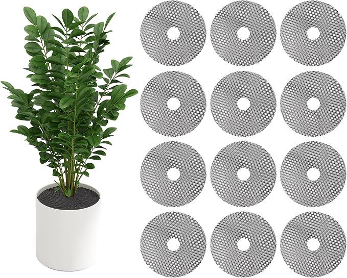 frtzal Plant Pot Grids - 11.8 Inch Cuttable Soil Cover Protector, Plant Covers from Animals Digging Stopper, Indoor Outdoor Plant Pot Cover(11.8IN-12PCS)