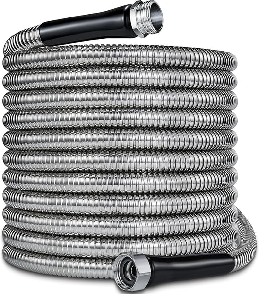 75ft Garden Hsoe - 2026 New 304 Stainless Steel Garden Hose with 3/4'' Fittings – Lightweight, Durable, and Kink-Free, Metal Water Hoses for Gardening