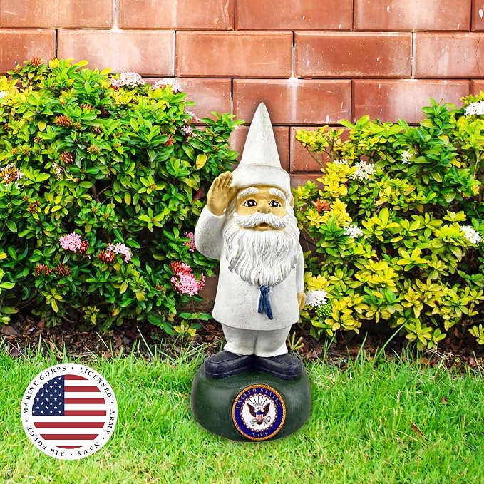 Red Carpet Studios Officially Licensed Military Garden Gnome, 13.25" Tall, United States Navy