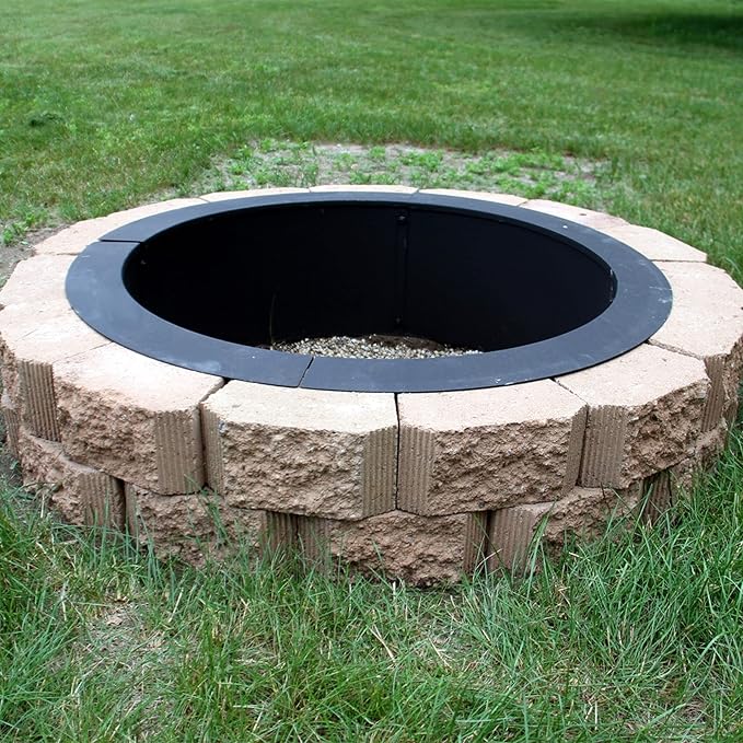 Sunnydaze Outdoor Fire Pit Ring - Heavy-Duty Round Steel Fire Ring Insert - DIY Above or In-Ground - 45-Inch Outer/39-Inch Inner Diameter