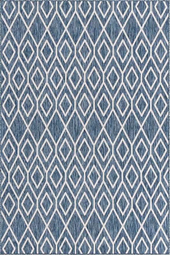 Jill Zarin Outdoor Collection Area Rug - Turks and Caicos (6' x 9' Rectangle Blue/Ivory)