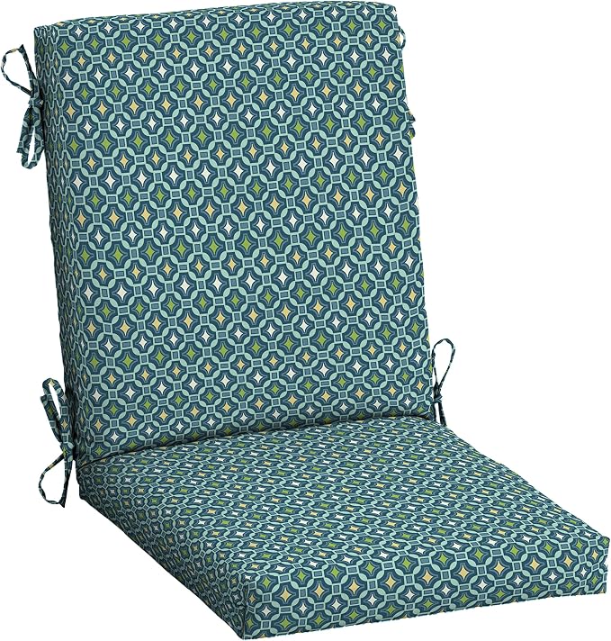 Arden Patio Dining Outdoor Chair Cushions, 20x44, Rain-Proof Seat Pad, Fade-Resistant Outdoor Cushion Alana Tile