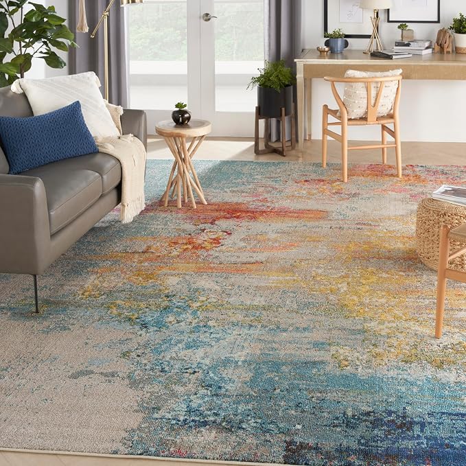 Nourison Home Celestial Sealife 10' x 14' Area Rug - Easy Clean, Non Shedding, Bed Room, Living Room, Dining Room, Kitchen (10' x 14')