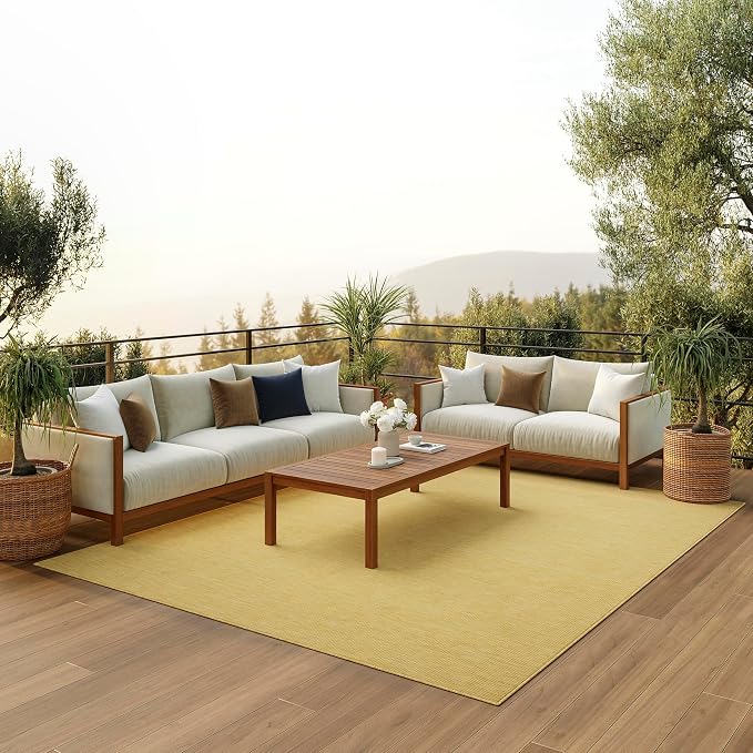 Nourison Home Positano Yellow 10' x 14' Area Rug - Easy Clean, Non Shedding, Bed Room, Living Room, Dining Room, Kitchen (10' x 14')
