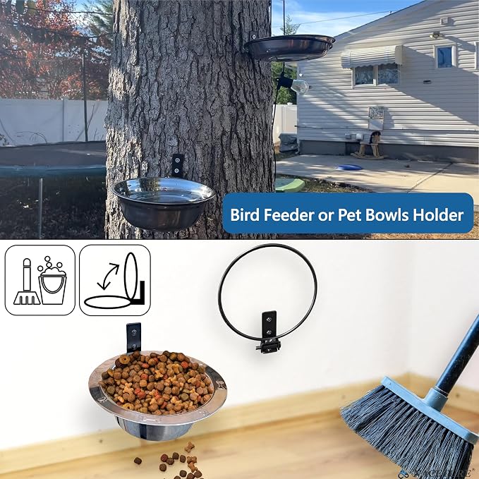 NACETURE Flower Pot Holder Ring for Wall Mount Foldable – Heavy Duty Round Metal Planter Hooks Hangers - Fence Pot Plant Holders Hanging Bracket for Outdoor Indoor (6 Inch 6 Pack)