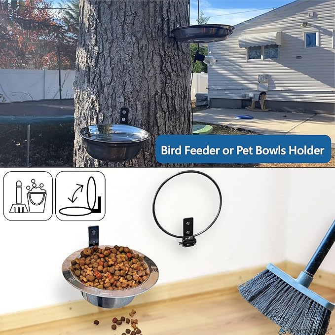 NACETURE Flower Pot Holder Ring for Wall Mount Foldable – Heavy Duty Round Metal Planter Hooks Hangers - Fence Pot Plant Holders Hanging Bracket for Outdoor Indoor (4 Inch 6 Pack)