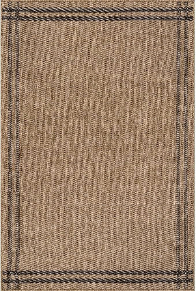 Luul Home Easy Jute Rugs 5x7 Bordered Natural Color Living Room Indoor Outdoor Area Rug for Patio and Kitchen Rug High Traffic Washable Easy to Clean Solid Boho Woven Design Outside Carpet (5 x 7)