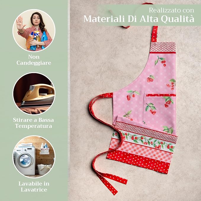 Maison d' Hermine Aprons for women with Pocket 100% Cotton (27.50"x31.50") | Adjustable Neck Strap & long ties Apron Men Chef Wedding Cooking Gardening Server Maid