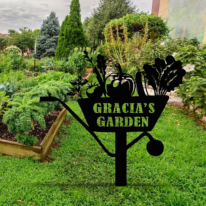 Personalized Garden Sign with Stake, Custom Metal Garden Stake for Outdoor,Customized Metal Yard Decor, Lawn Art, Farmhouse Decoration, Housewarming Gift