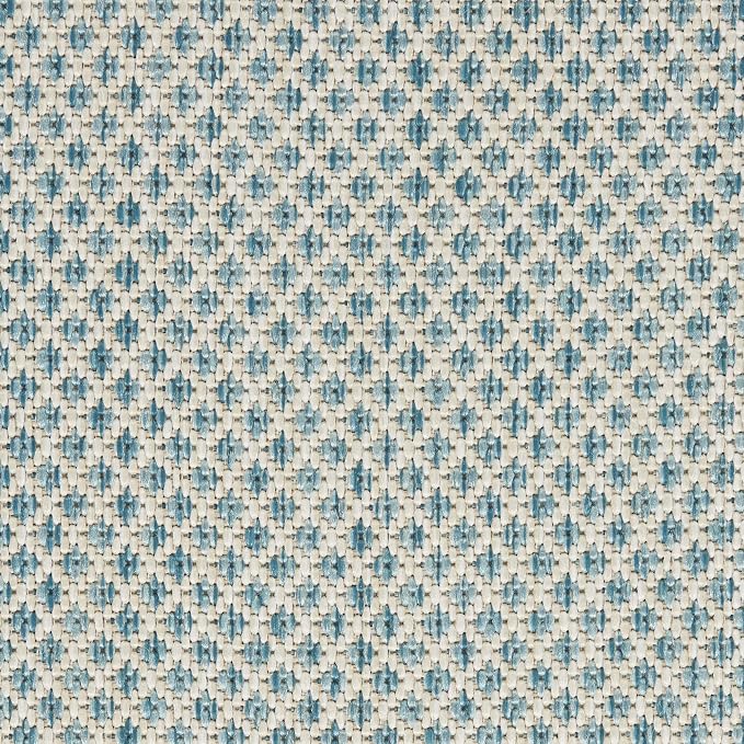 Nourison Home Courtyard Ivory Aqua 2' x 6' Area Rug - Easy Clean, Non Shedding, Bed Room, Living Room, Dining Room, Kitchen (6' Runner)