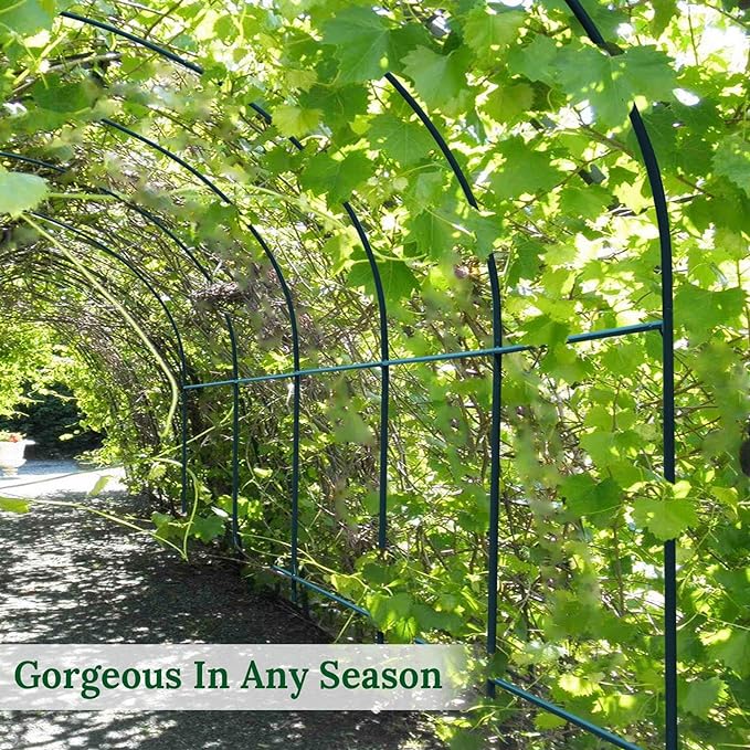YardGrow Greenhouse Frames for Larger Hot Garden House Support Arch Frame Climbing Plants/Flowers/Vegetables Outdoor (9.8x7x7.2 FT)