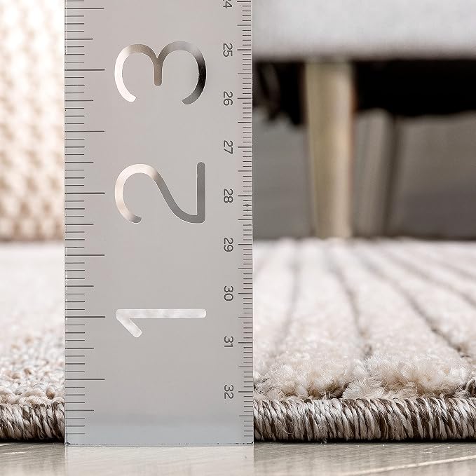 Well Woven Harlow Collection Briar Beige - Modern Tribal Minimalist Geometric 3x10 Runner Rug - Ideal for Hallway & Bedroom - Durable, Stain Resistant & Easy to Clean