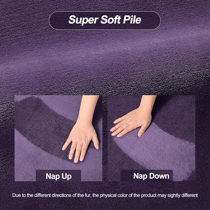 Vosofe Memory Foam Area Rugs for Bedroom Living Room, 4x6 Purple Rug Carpet | Soft Comfy Thickened Indoor Carpets, Modern Aesthetic Minimalist Carpet for Boys Girls Adults Playroom Nursery Home Decor
