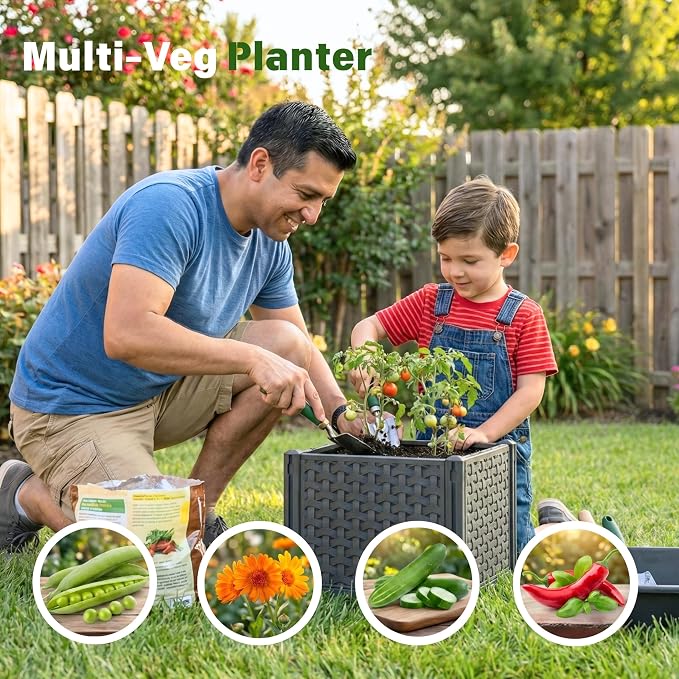 Raised Garden Bed Tomato Planter Box with Trellis, 67.6" Tomato Planters Cage w/Self-Watering for Climbing Plants Vegetables, Patio Indoor Outdoor