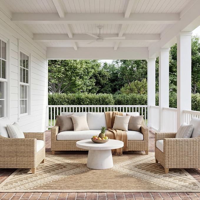 Nuloom Outdoor Performance Collection Landry Brown/Ivory, 2' x 3', Soft and Cozy, High Traffic, Stain Resistant, Easy Clean, Durable Area Rug for Indoor/Outdoor Patio, Deck, Porch, Garden, Courtyard