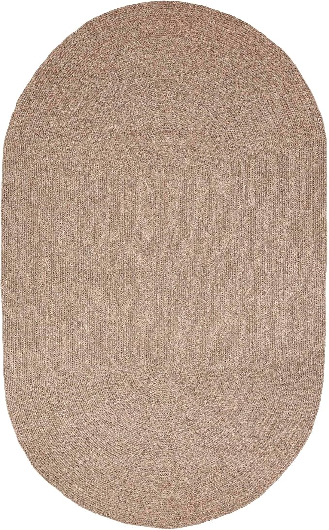 Superior Indoor/Outdoor Area Rug, Reversible Braided Floor Decor for Living Room, Kitchen, Patio, Front Porch, Modern Boho Farmhouse Rugs, Hardwood, Bedroom Accessories, 4' x 6', Latte