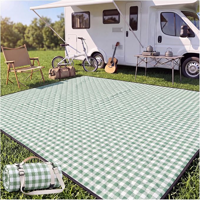 Genovega Waterproof Picnic Blanket Beach Outdoor Camping Mat Rug Extra Large Foldable Cute Big Travel Essential Accessories Gift Park Patio Lawn Garden Grass Play Music Festival Concert Must Have